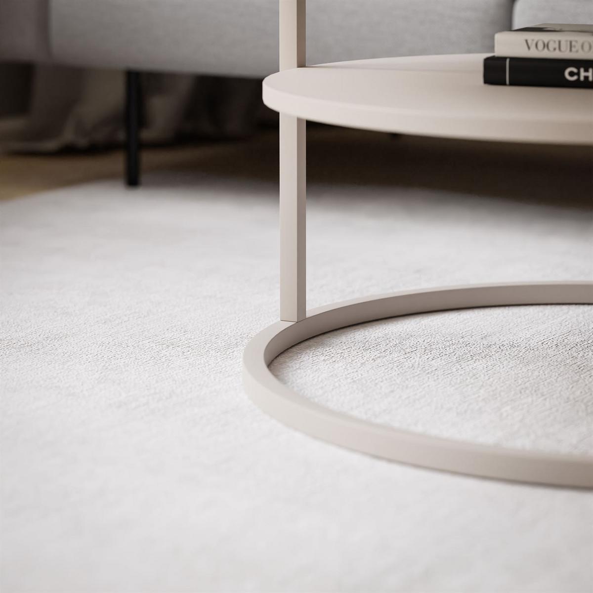 COUCHTISCH CIRI SLIM MATT mit Regal KASCHMIR - Beige, Holzwerkstoff (60/60/42cm) - Lookway