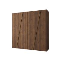 DREHTÜRENSCHRANK Zen 200 cm - Goldfarben/Nussbaumfarben, Holzwerkstoff/Kunststoff (200/202/50cm) - MIRJAN24