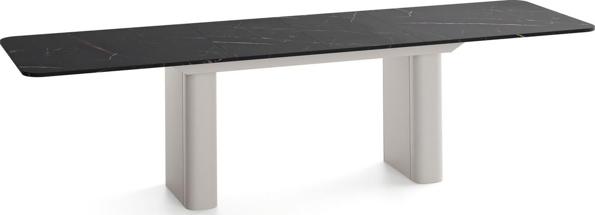 ESSTISCH Riven rechteckig ausziehbar verlängerbar mit Butterfly-Auszug, Schwarz Marmor Kupfer 180-276/90/76 cm - Kaschmir/Kupferfarben, Holzwerkstoff/Metall (90/276/76cm) - WFL GROUP