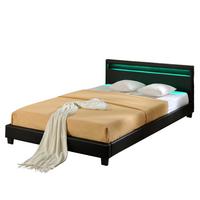 POLSTERBETT Paris mit LED-Beleuchtung - Schwarz, Textil (140/200cm) - Corium