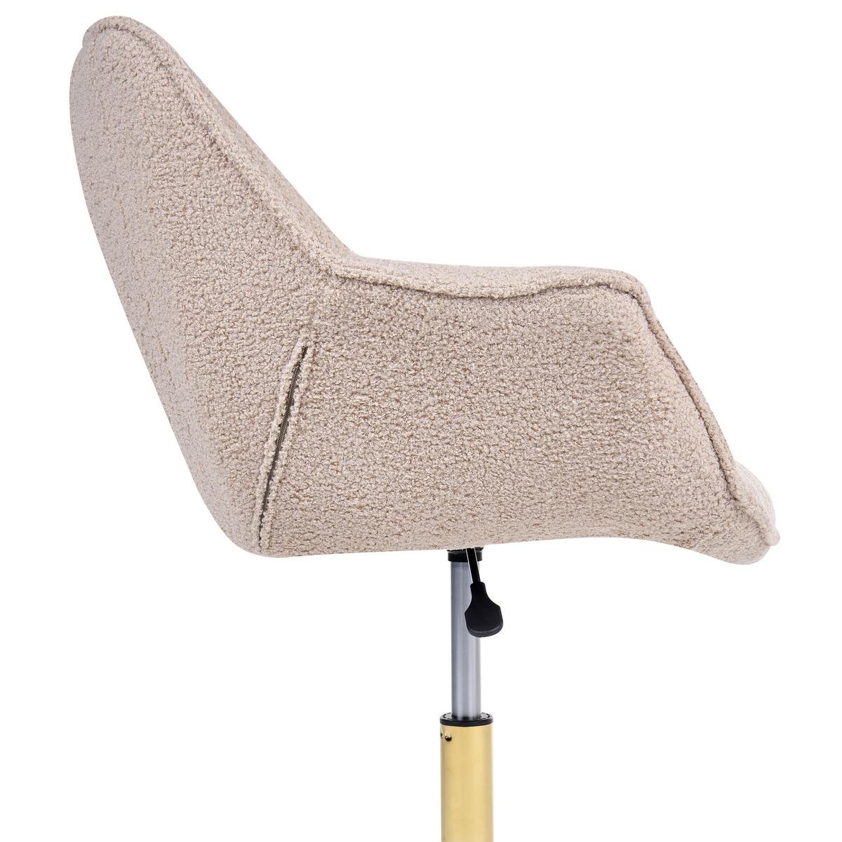 SCHREIBTISCHSTUHL Bouclé Beige Ardelle - Beige, Textil (68/82/60cm) - Beliani