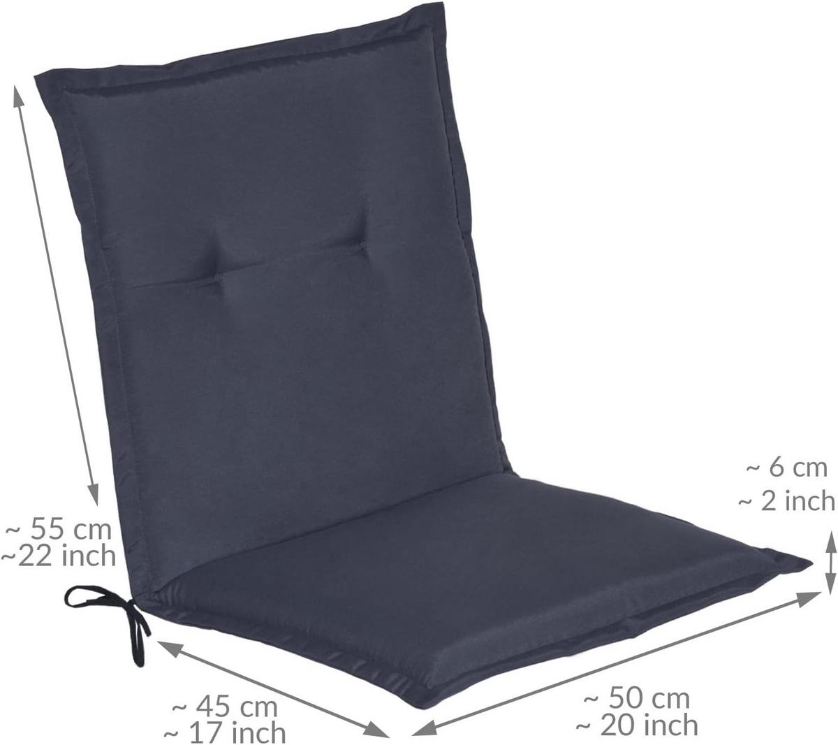 NIEDERLEHNERAUFLAGE Loft NL 100x50x6cm Dunkelblau (2tlg) - Dunkelblau, Textil (50/6/100cm) - Beautissu 