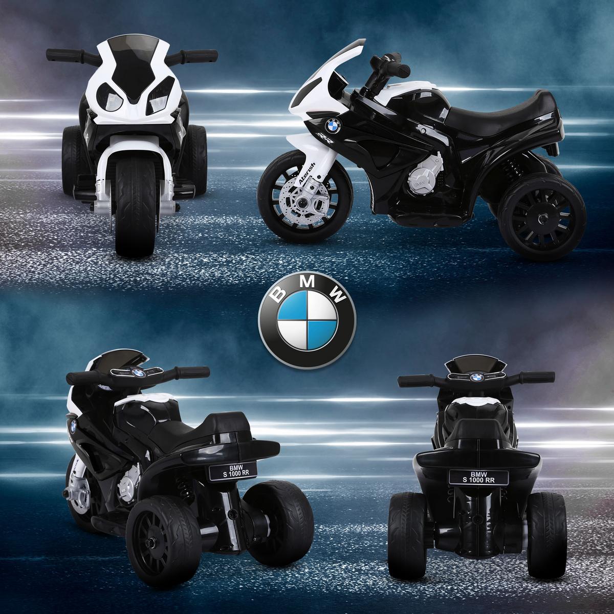 ELEKTRO Kindermotorrad Dreirad Kinderfahrzeug Lizenziert von BMW 18-36 Monate - Schwarz, Kunststoff (66/37/44cm) - HOMCOM
