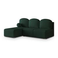 ECKSOFA TRAMA Grün Geflochtener Stoff mit Schlaffunktion - Grün, Holz (200/143cm) - MASSENO