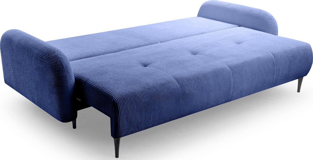 SCHLAFSOFA Betty mit Bettkasten, Dunkelblau 230/95/102 cm - Schwarz/Dunkelblau, Holz/Holzwerkstoff (230/95/102cm) - WFL GROUP
