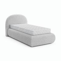 POLSTERBETT Motti 90x200, Einzelbett mit Bettkasten und Taschenfedernmatratze 20 cm, Hellgrau - Hellgrau, Holzwerkstoff (90/200cm) - Beautysofa