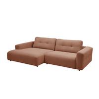 ECKSOFA XL MIKA Braun Cord - Schwarz/Braun, Kunststoff/Textil (296/167cm) - KAWOLA