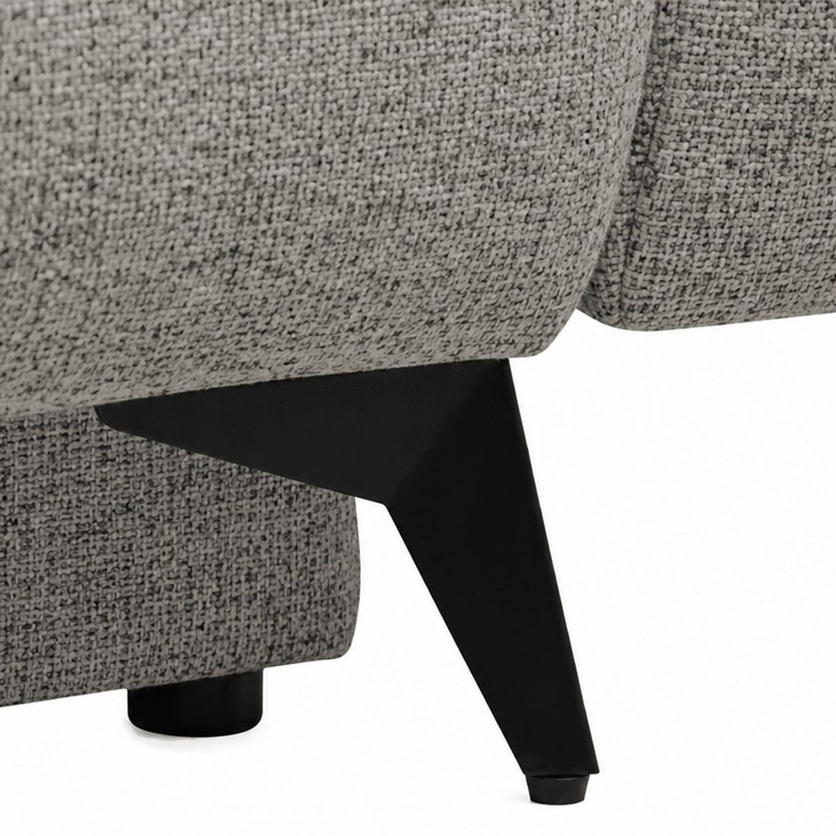 SCHLAFSOFA Vito 3-Sitzer mit Bettkasten, DL-System, Chenille-Stoff, Grau - Schwarz/Grau, Textil (256/90/99cm) - Beautysofa