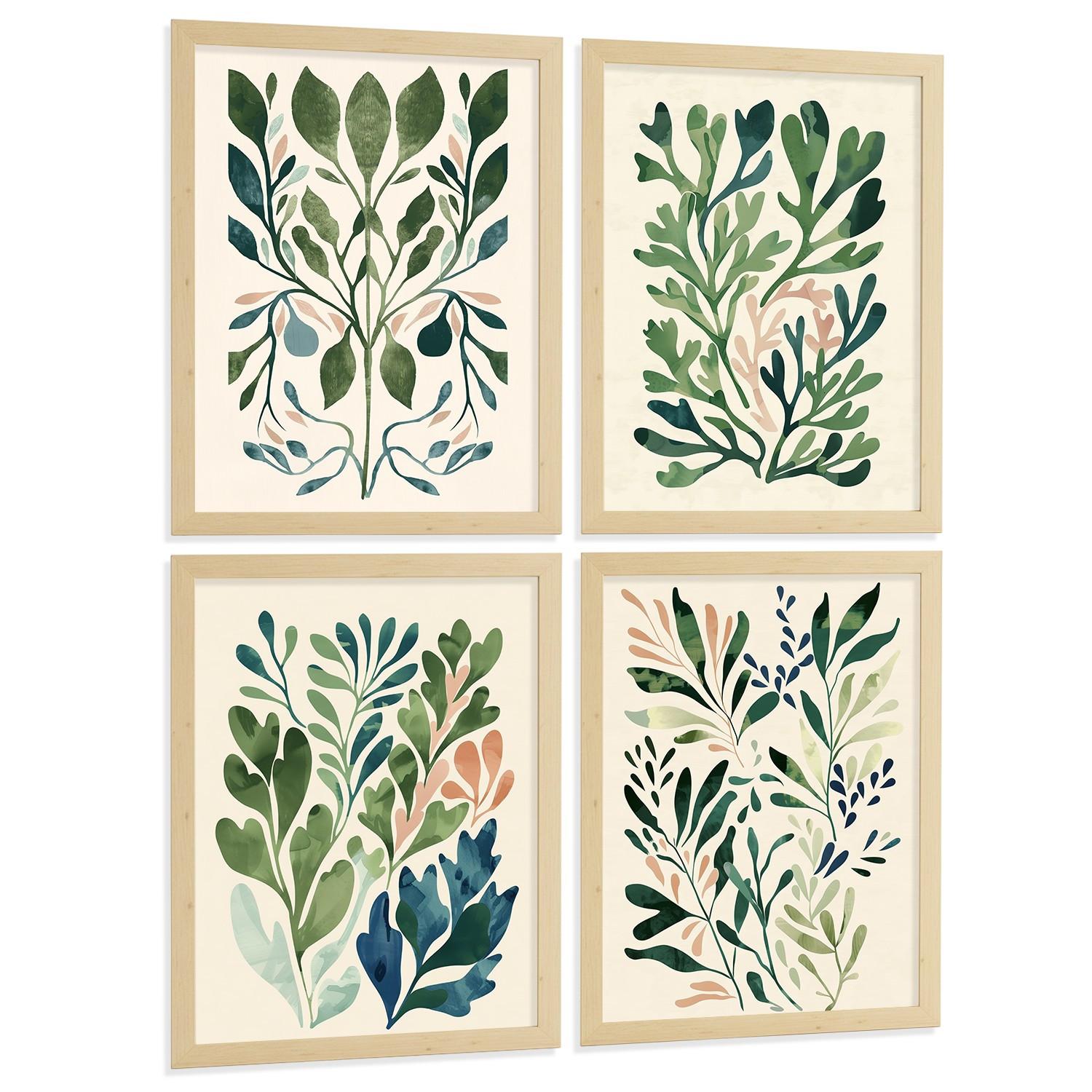 POSTER 2er-Set Wandbilder Matisse Blumen modern Wohnzimmer Deko, Schlafzimmer, Küche, Badezimmer Rahmenlos A4 - Beige, Papier (29.7/1/21cm) - Nacnic