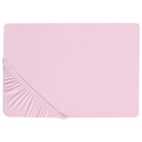 SPANNBETTLAKEN 140/200 cm Baumwolle Pastellrosa Janbu - Pink, Textil (140/200cm) - Beliani