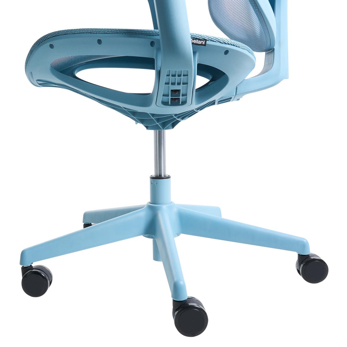 BÜROSTUHL Hellblau Aeri - Hellblau, Textil (60/93/60cm) - Beliani