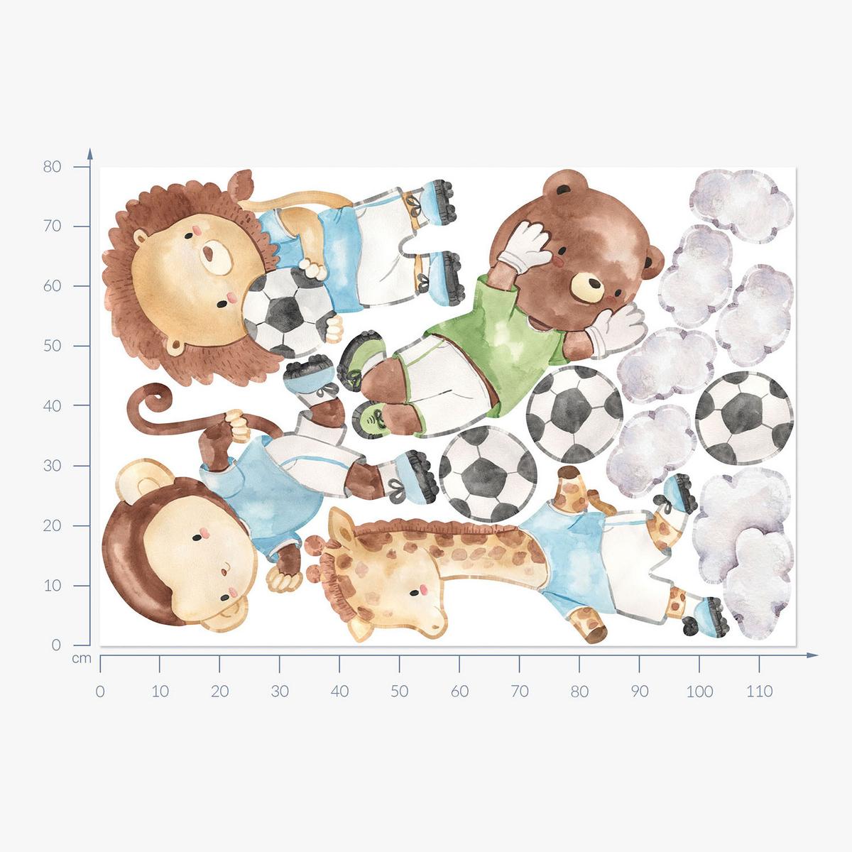 WANDAUFKLEBER 80x116cm - Sporttiere - Multicolor, Kunststoff (80/116/0.1cm) - Wallfluent