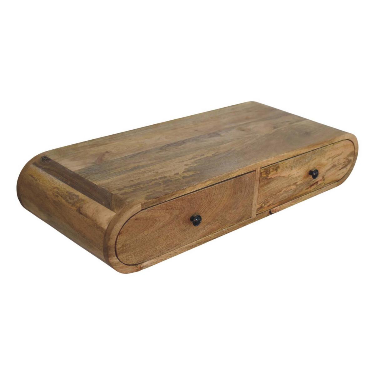 KONSOLE Contour, wandmontiert - Braun, Holz (80/15/32cm) - Artisan Furniture