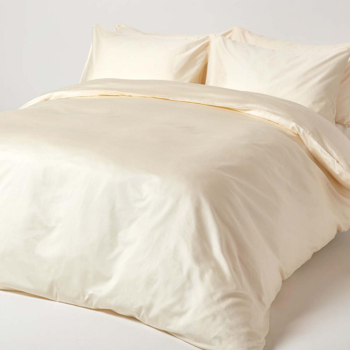 SPANNBETTLAKEN Satin aus 100% Bio-Baumwolle - Creme, Textil (160/200cm) - Homescapes