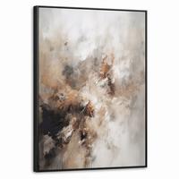 LEINWAND Bilder mit Rahmen - Farbe - Abstrakt - Beige - Kunst - 50x70 - Greige, Textil (50/70cm) - MuchoWow
