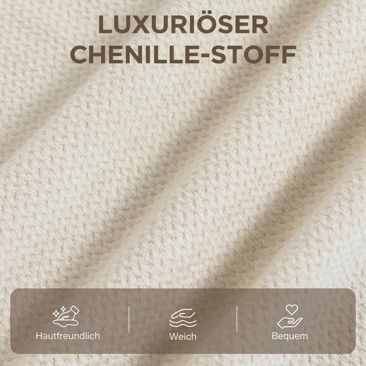 LOUNGESESSEL-SET 2er Set Chenille Beige - Beige, Holzwerkstoff/Textil (62/70/72cm) - HOMCOM