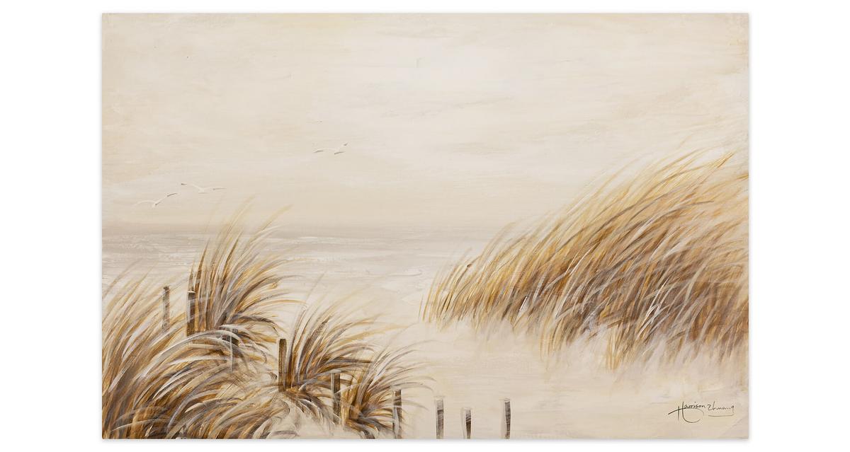 ACRYLBILD HANDGEMALT 90/60 cm - Beige, Holz/Textil (90/60cm) - KUNSTLOFT
