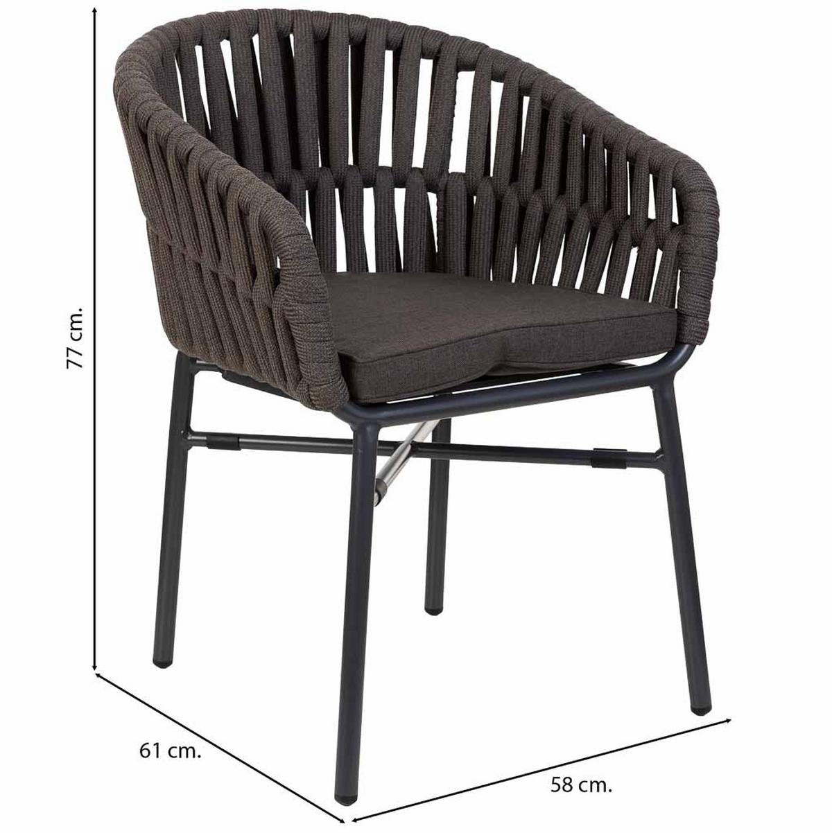 STUHL, grau, 58x61x77cm - Grau, Naturmaterialien (58/77/61cm) - Wanderlust