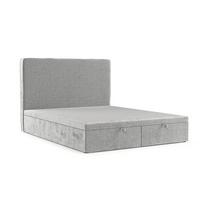 POLSTERBETT Hush mit Stauraum 200/200 cm Hellgrau im Lotta Stoff - Hellgrau/Schwarz, Holz/Holzwerkstoff (200/200cm) - AltaBeds