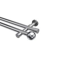 GARDINENSTANGE Prestige Luino 200 cm, 2-läufig (ohne Ringe), 20 mm Ø Chrom - Chromfarben, Metall (200cm) - INTERDECO