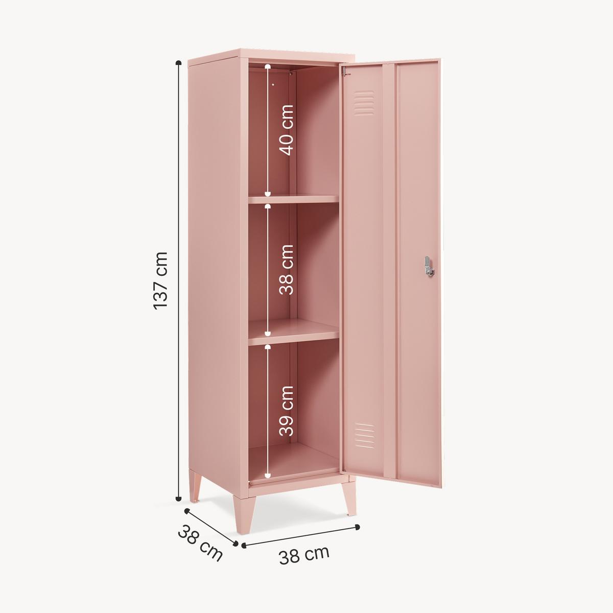 EINZELSPIND Kurikka - Hellrosa, Metall (38/137/38cm) - [en.casa]