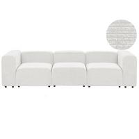 3-SITZER-MODULSOFA Cremeweiß Cord Falsterbo - Creme, Textil (278/70/105cm) - Beliani