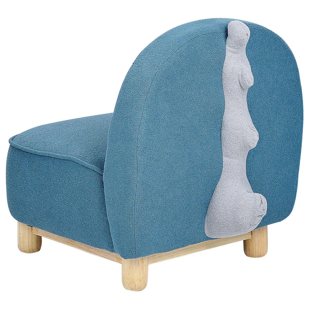 KINDERSESSEL Dinosaurier Stoff Blau Faborg - Blau/Dunkelgrau, Textil (50/56/47cm) - Beliani