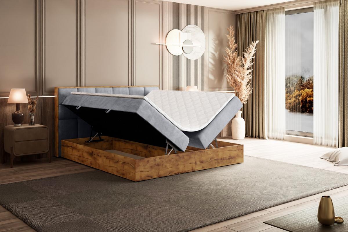 BOXBETT mit Matratze H4 und Lattenrost - LOLLI2 - 140x200 - Hellgrau - Grau, Holzwerkstoff/Kunststoff (140/200cm) - ALTDECOR