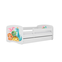 KINDERBETT Dino mit Schublade 140/70 80/61/144 - Weiß, Holzwerkstoff (70/140cm) - RAUMHIRSCH FURNITURE