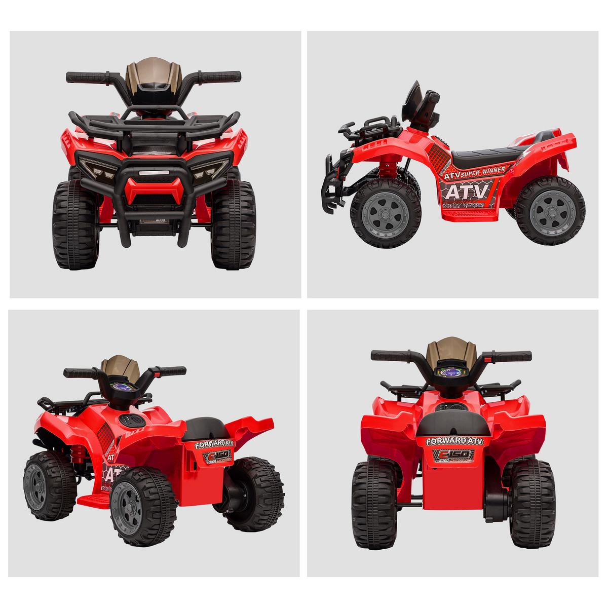 MINI Elektro-Quad Kinder Elektro ATV Kinderwagen Kinderauto Rot - Rot, Metall (70/42/45cm) - HOMCOM