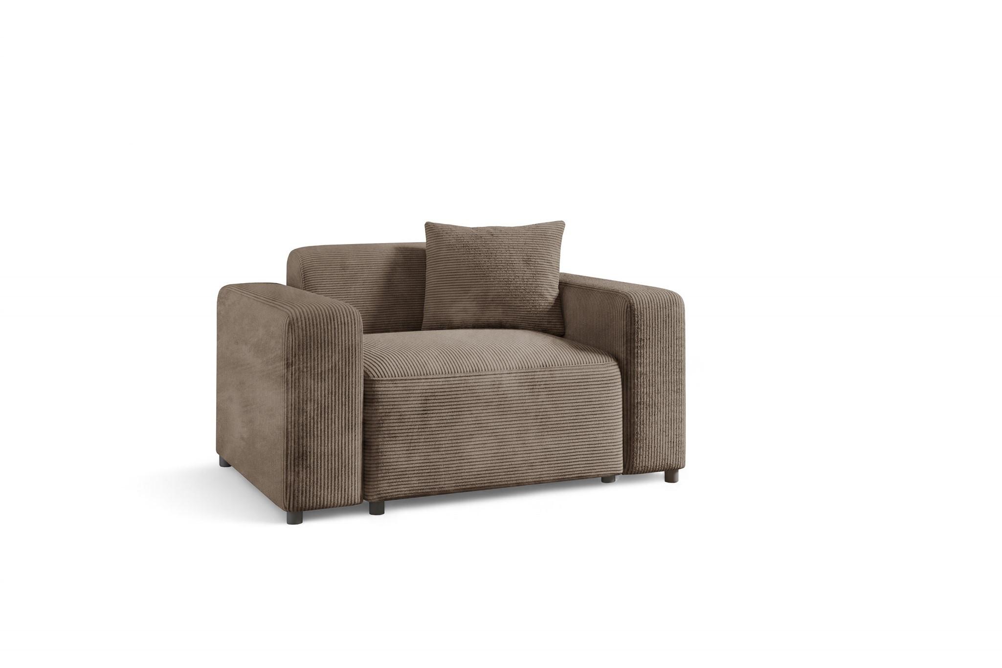SESSEL Megan In Poso - Mokka, Holzwerkstoff/Textil (145/75/98cm) - Fun Möbel