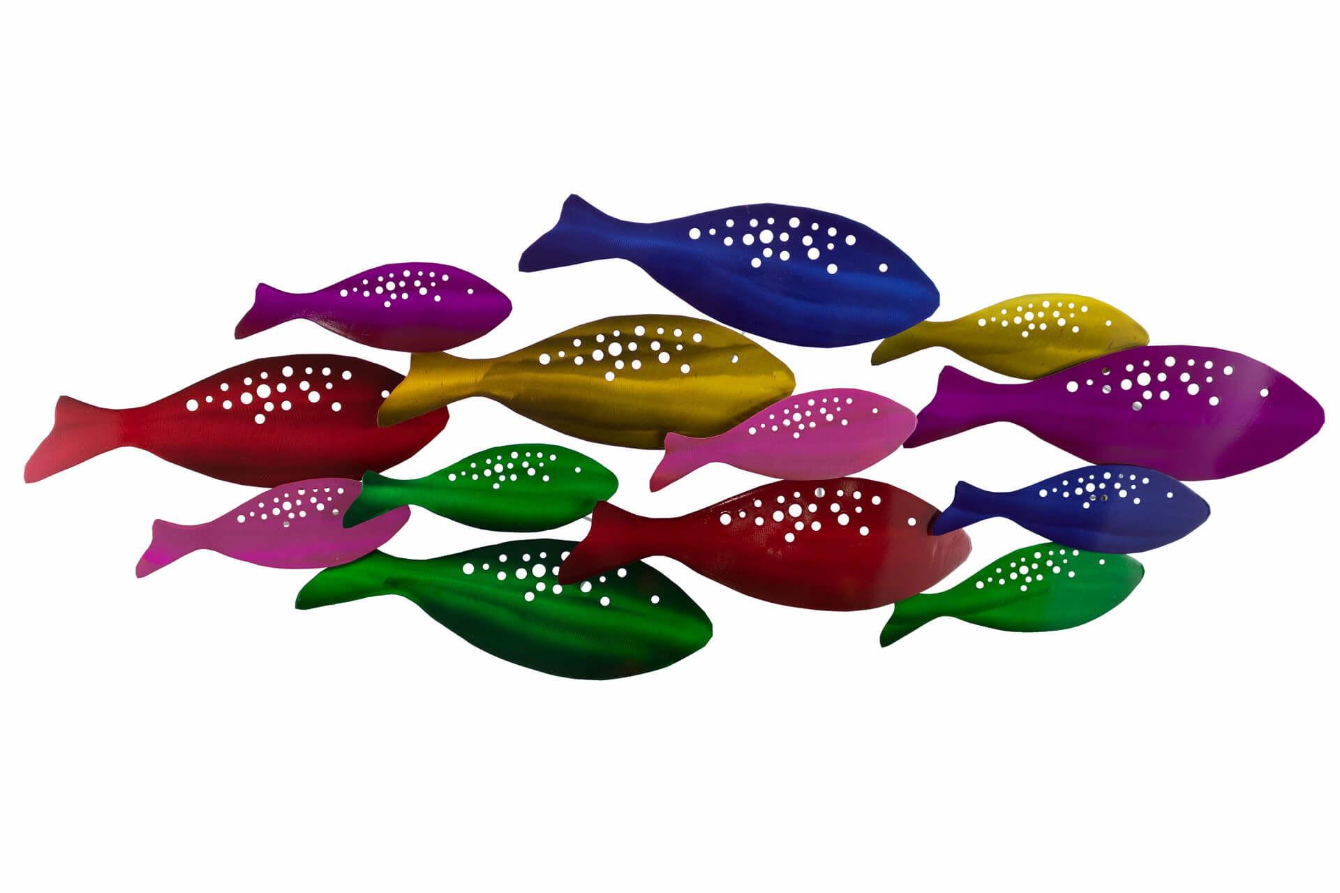 WANDDEKO Bunt 120/44 cm - Multicolor, Metall (3.17/44/5cm) - KUNSTLOFT