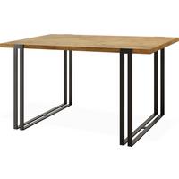 ESSTISCH Marco rechteckig ausziehbar, Lancelot Eiche 120-220/80/76 cm - Eichefarben/Schwarz, Holzwerkstoff/Metall (80/220/76cm) - WFL GROUP