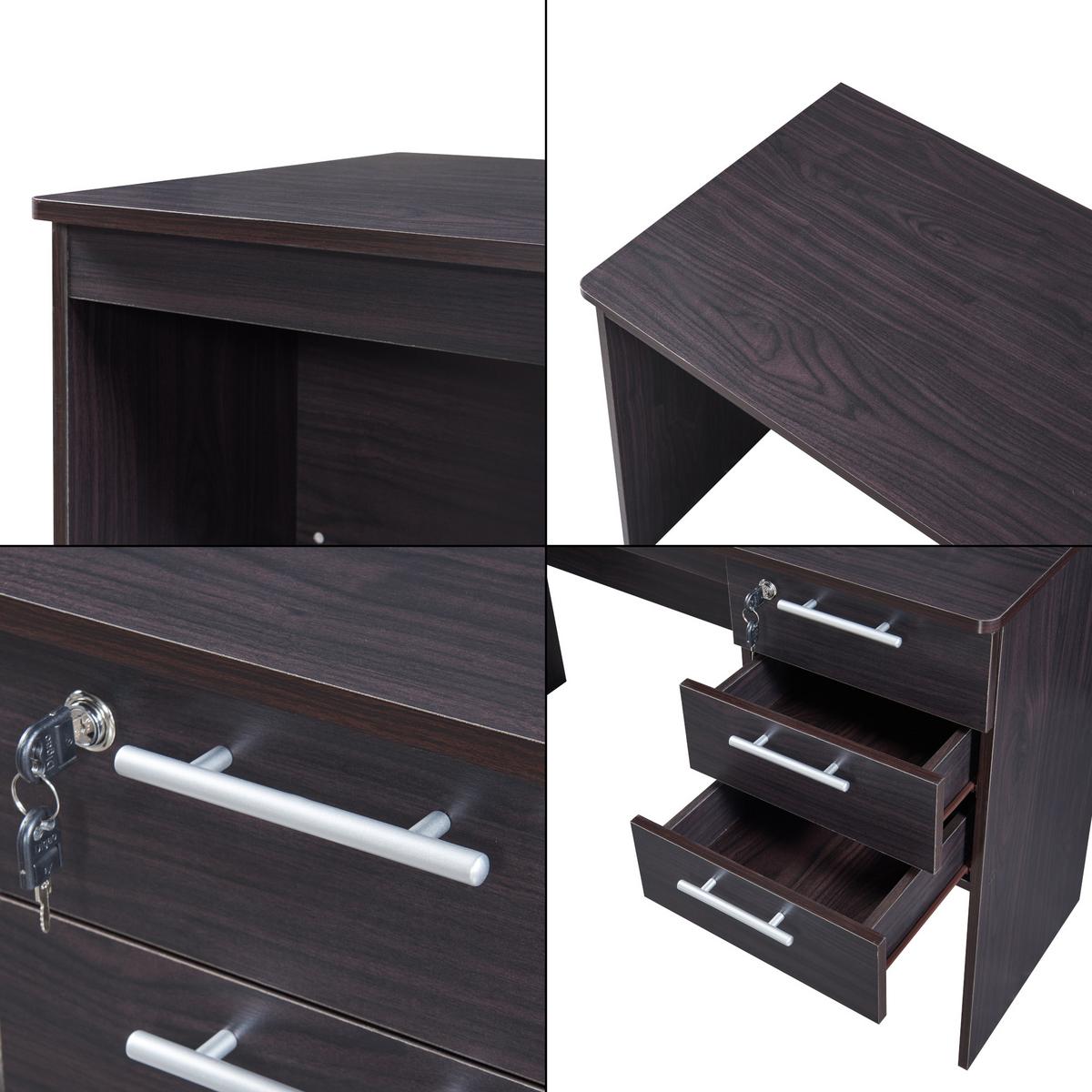 SCHREIBTISCH Ragunda - Dunkelbraun, Holzwerkstoff (59/120/75cm) - [en.casa]