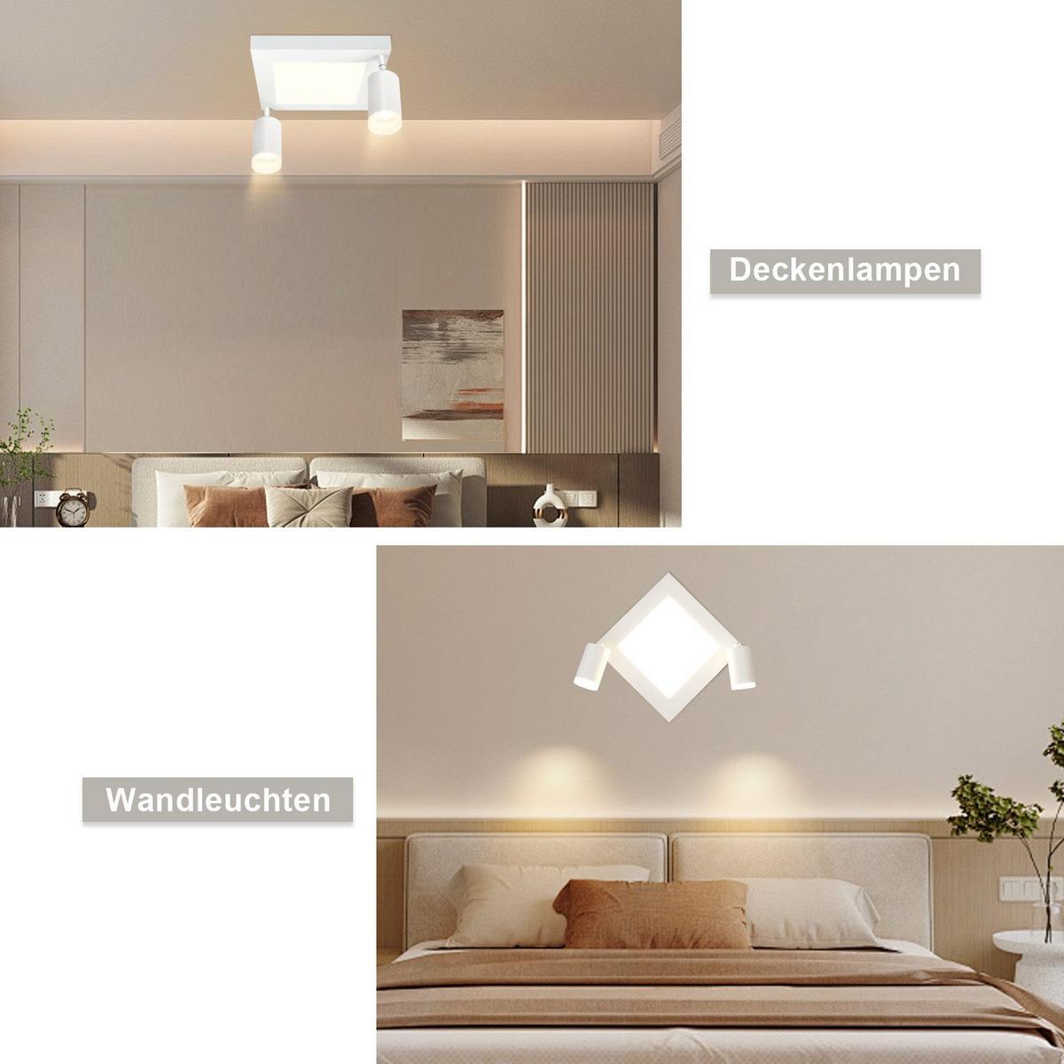 DECKENSTRAHLER Blaubeuren 2-flammig 25/8/16.9 cm - Weiß, Metall (25/8/16.9cm) - Nettlife