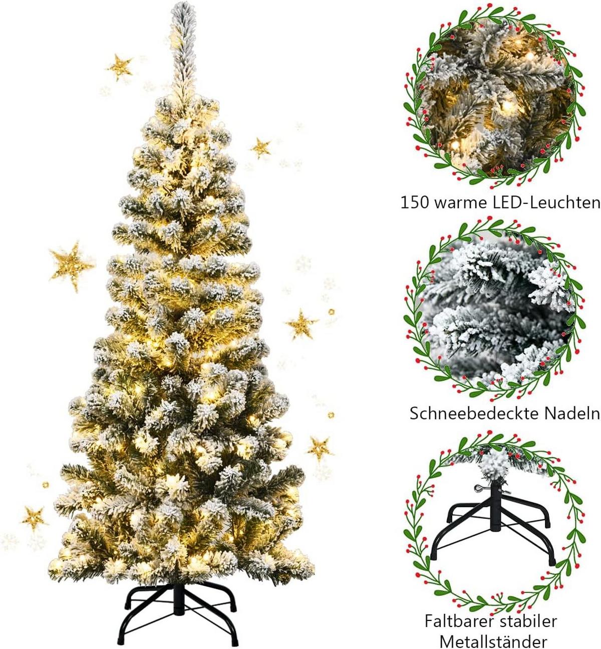 WEIHNACHTSBAUM Grün - Grün, Kunststoff (135cm) - COSTWAY