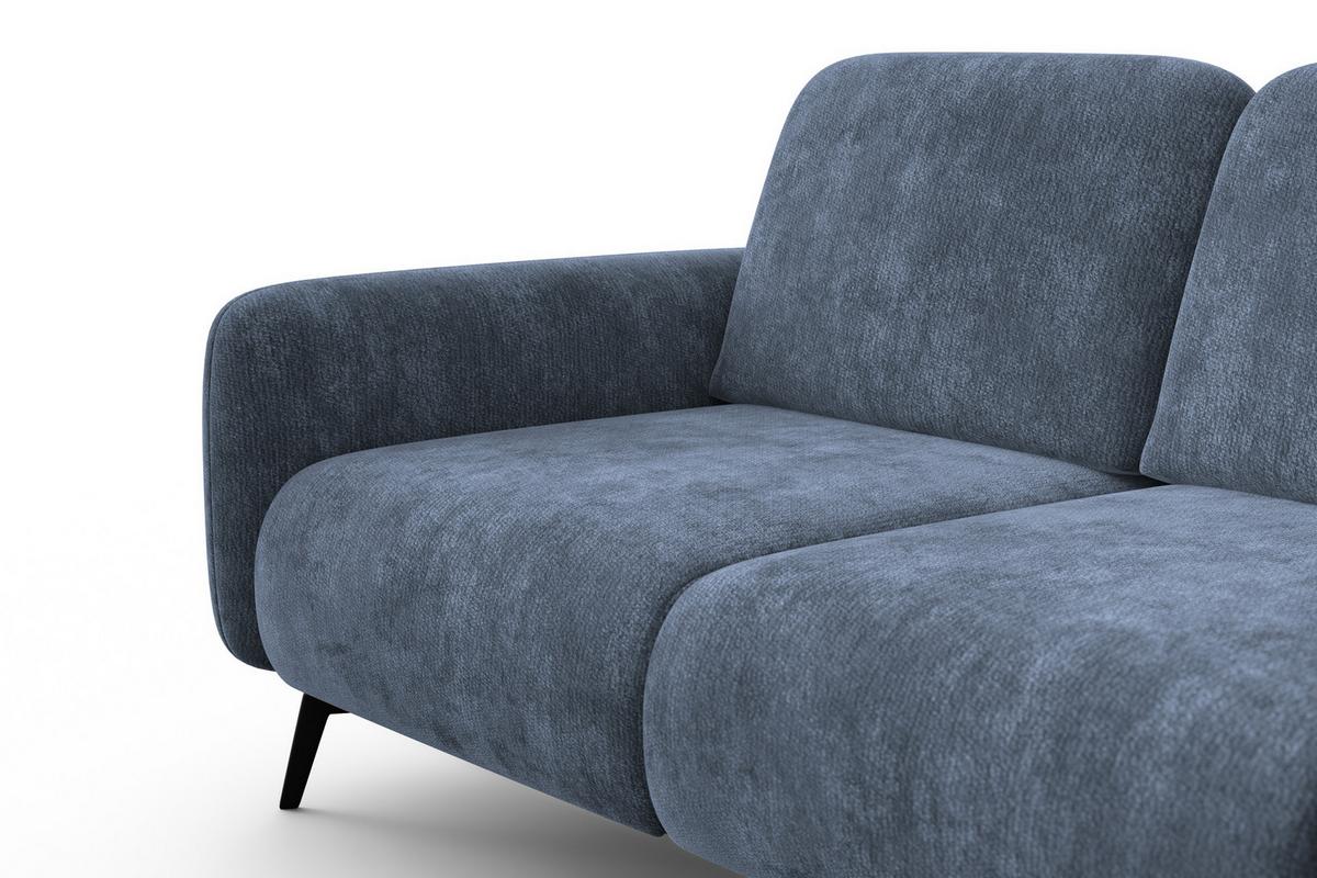 SOFA FEBE 2-Sitzer, marineblauer Chenille-Stoff - Blau/Schwarz, Holz/Textil (160/82/96cm) - Wozimo
