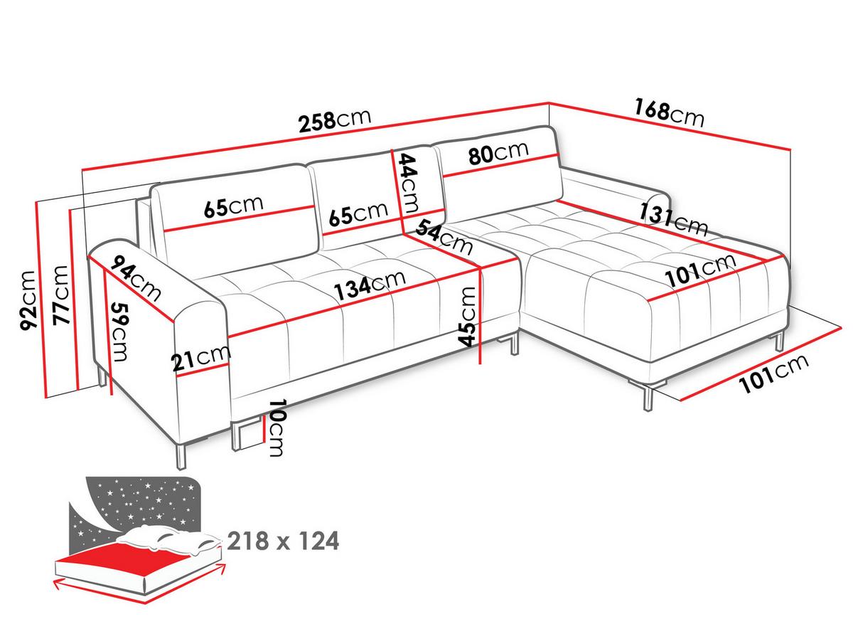 ECKSOFA Aris L, Seite: Rechts - Schwarz/Naturfarben, Holz/Textil (258/168cm) - MIRJAN24