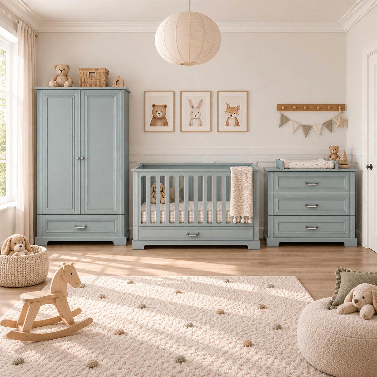 BABYZIMMER 2-teilig Grau - Grau, Holzwerkstoff (152/92/83cm) - Petits-meubles
