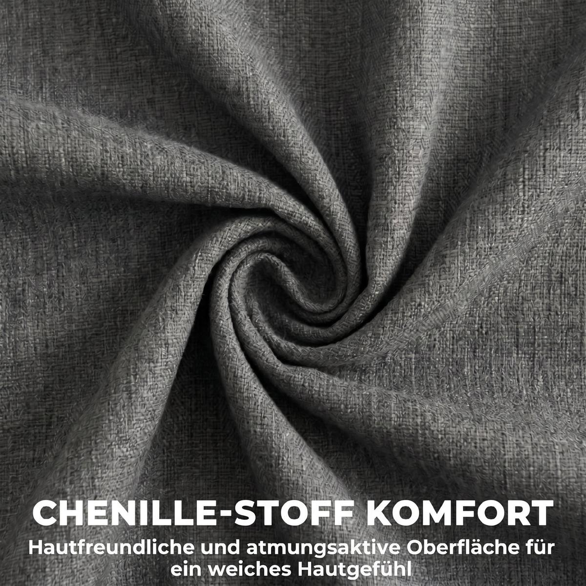 BÜROSTUHL Chenille-Stoff Grau - Silberfarben/Grau, Textil/Metall (65/118/72.5cm) - HOMCOM