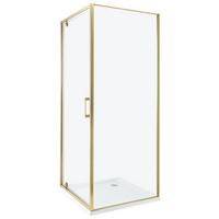 DUSCHKABINE 70/70/185 cm Gold Darli - Transparent/Goldfarben, Glas (70/70/185cm) - Beliani