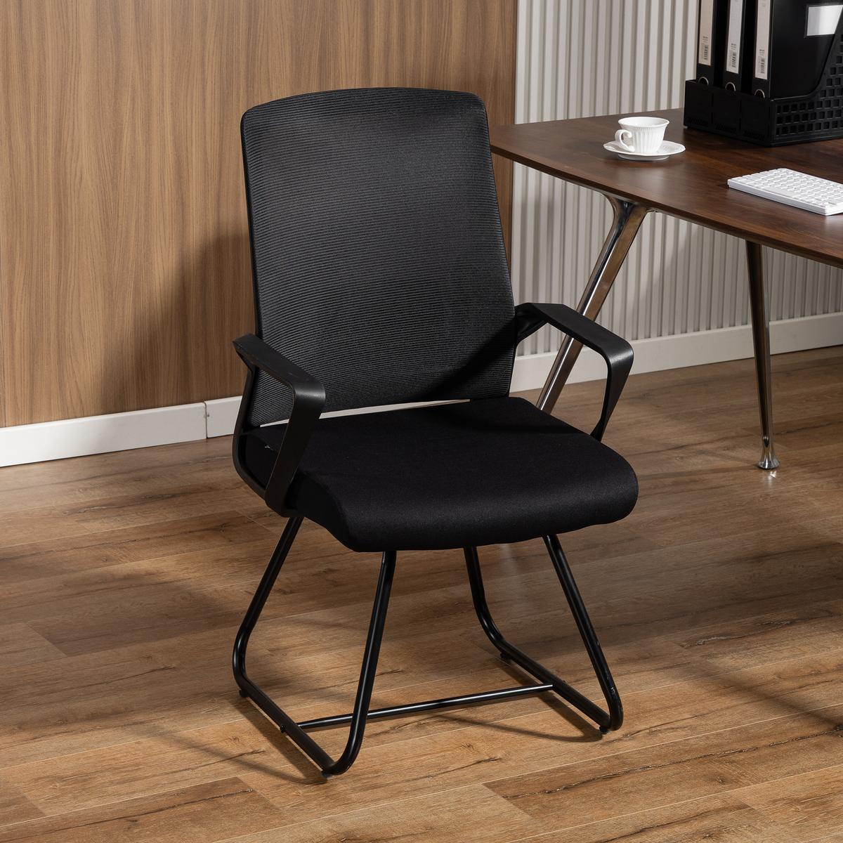 BESUCHERSTUHL Netzstoff Schwarz - Schwarz, Kunststoff/Textil (56/97/57cm) - HOMCOM