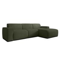 ECKSOFA L Form Didim mini Grün 310/165/78 cm – stilvolle kleine Eckcouch R - Schwarz/Grün, Kunststoff/Textil (310/165cm) - AX Living