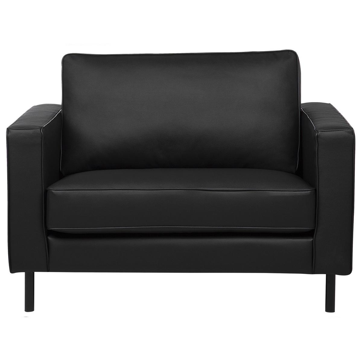 SESSEL Leder schwarz Savalen - Schwarz, Leder (117/87/91cm) - Beliani