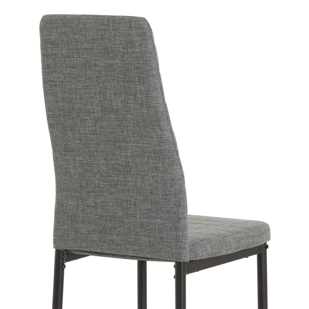ESSZIMMERSTÜHLE NATHALIE 4er-Set grau/schwarz - Schwarz/Grau, Textil (43/100/50cm) - IDIMEX