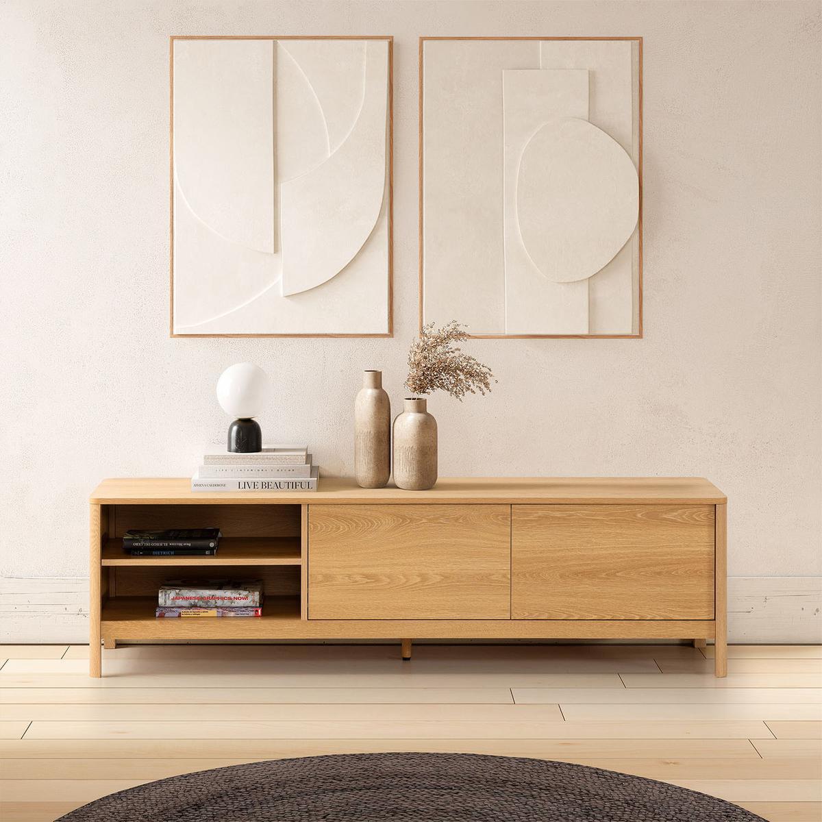 TV-ELEMENT Nassau 2 türen Eichenfarbe - Honigeiche, Holzwerkstoff (160/45/40cm) - VS Venta-stock