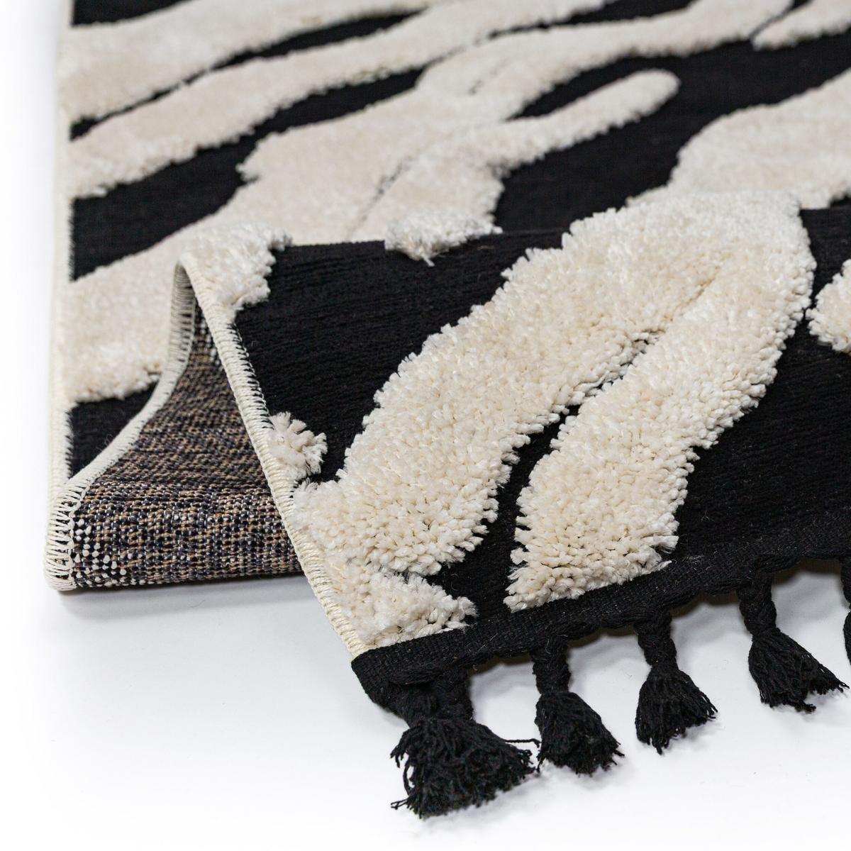 TEPPICH Hochflor mit Fransen MARA in Beige, mit Tier-Motiv, 200 x 300 cm - Beige, Textil (300/200cm) - KADIMA DESIGN