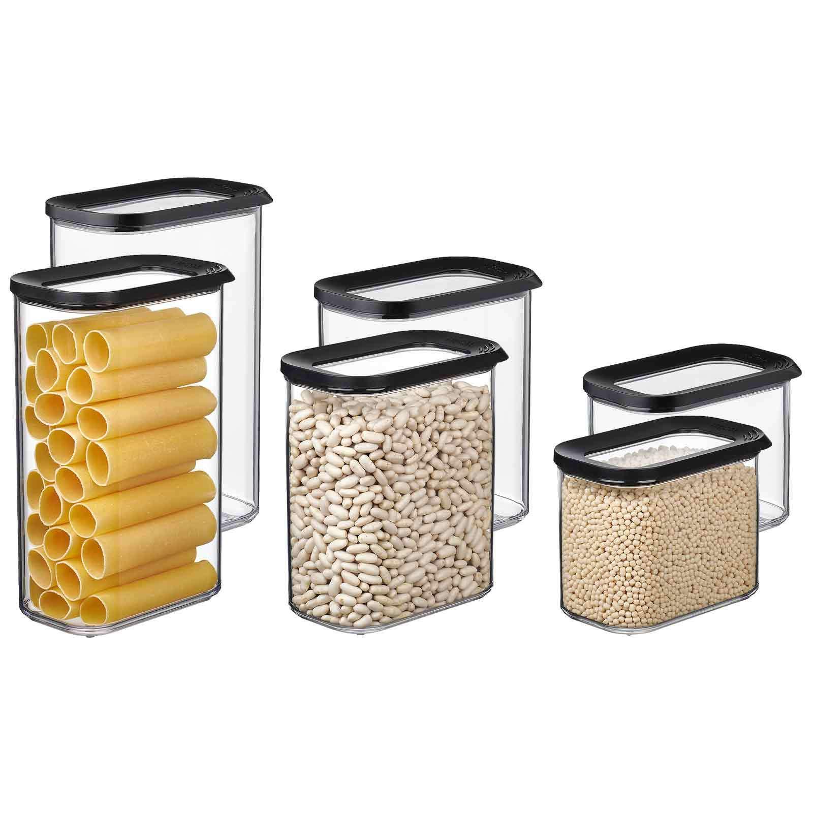 VORRATSDOSEN Modula schwarz 6er Set - Schwarz, Kunststoff (2/2/2cm) - Mepal