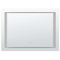BADSPIEGEL mit LED-Beleuchtung rechteckig 80/60 cm Eyre - Silberfarben, Kunststoff (80/60/4cm) - Beliani