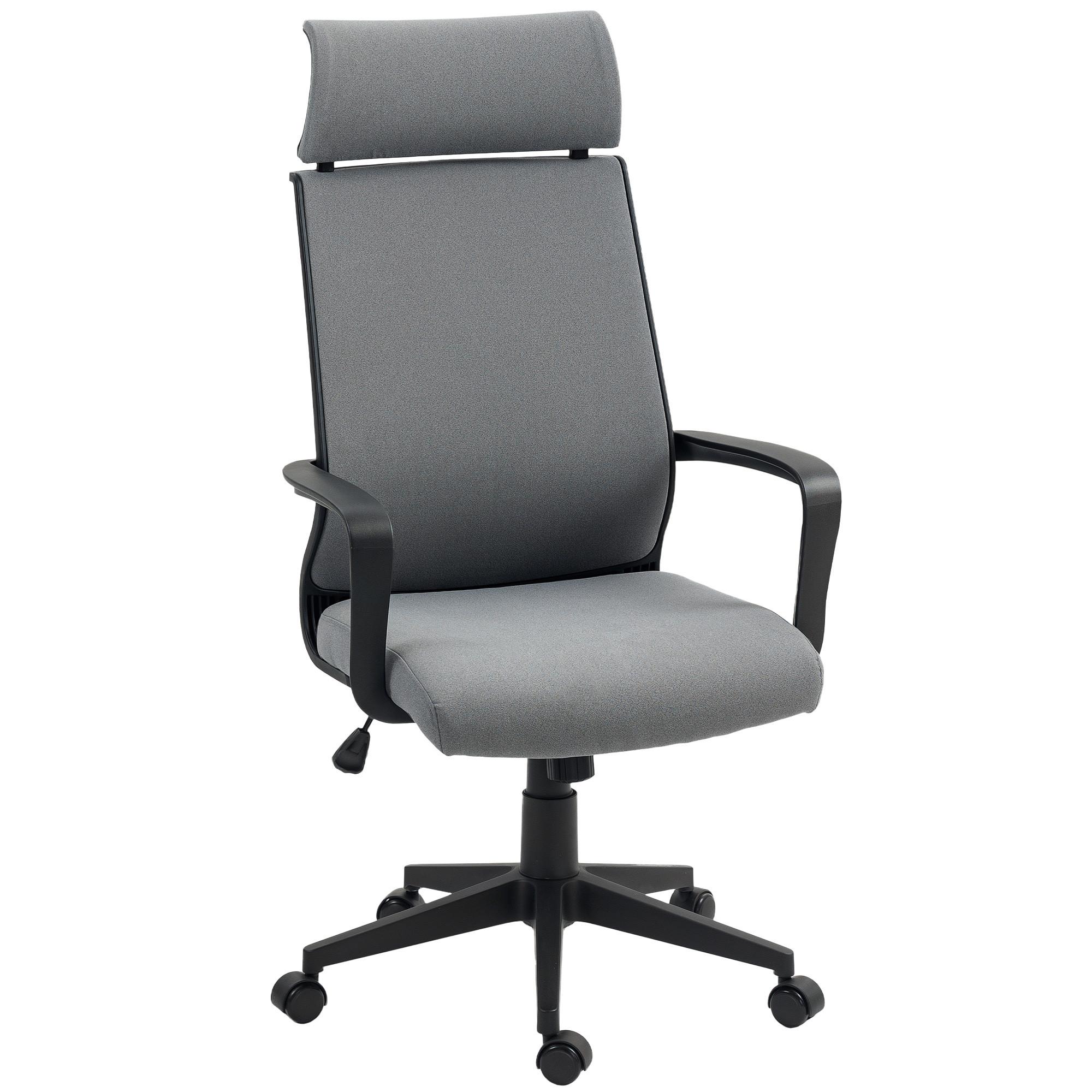BÜROSTUHL Polyester Schaumstoff Dunkelgrau - Dunkelgrau, Kunststoff (60.5/117/69cm) - HOMCOM